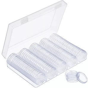 100pcs 30mm Capsule Collected Coin Capsule Storage Box with Adjust Gasket