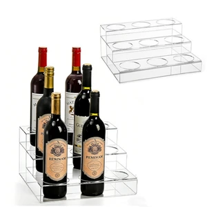 Acrylic Display Rack, 3-layer Staircase Wine Bottle Rack, Coffee Syrup Storage Rack, Layered Storage Rack