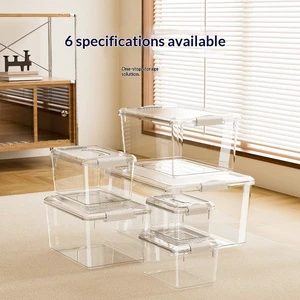 Thickened Transparent Plastic Storage Box - Dustproof Moisture-Proof Rectangle Organizer for Home
