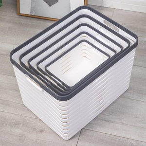 Foldable PP Plastic Storage Box-Multi-functional Save Space Durable Eco-Friendly Stackable Storage Organizer for Living Room