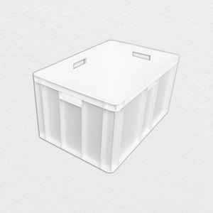 Plastic Crate 400x600x320mm 58 Liters In HDPE Ideal For Fresh Food Contact Several Colors Available