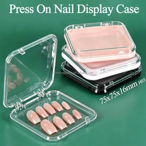 SUNSHING Transparent Press on Nails Packaging Box Empty Nail Art Nail Tips Storage Container Square Acrylic Jewelry Display Case