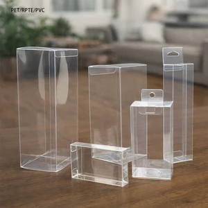 Customized Clear Disposable PVC Pet Folding Display Packaging Boxes With UV Printing PP Plastic PVC