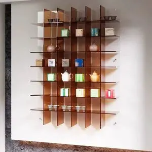 Wall Mounted Multi Layered Acrylic Storage Rack Simple and Stylish Wall Decoration