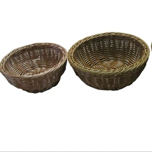 Wholesale Promotion Cheap Washable Poly Wicker Plastic Storage Display Kitchen PP Rattan Supermarket Fruit Vegetable Basket