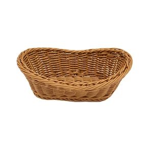 Wholesale New Designed Multifunctional Woven Vegetable Supermarket Wicker Rectangular Plastic Rattan Basket