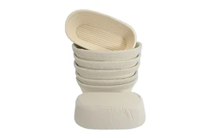 Wholesale Oval 7/8/10/9inch Handmade Natural Rattan Banneton With Plastic Scraper Proofing Sourdough Baskets Set For Bread