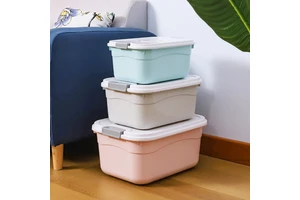 GREENSIDE Storage Box for Clothes and Toys Household Rectangle Plastic Storage Box with Lid Injection Technique