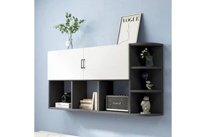 Large-Capacity MDF Wall-Mounted Display Cabinet Modern Design Easy Installation Eco-Friendly Features for Living Room Storage