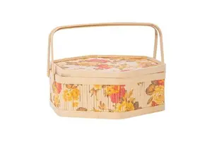 Woven Storage Basket Weaving Bamboo Box Picnic Baskets Set Two-tier Bamboo Fruit Basket