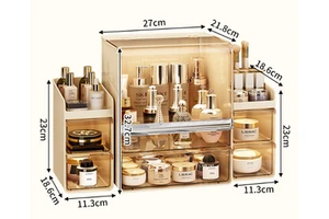 Custom Large Clear PET Makeup Organizer Cosmetic Storage Box for Skin Care Lipstick Bedroom and Bathroom Storage Container