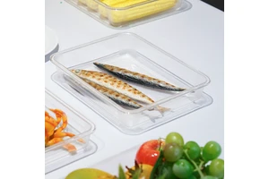 Factory Direct Square Food Storage Tray Durable Shatter Resistant PC Material Stackable Bottled for Home Pantry Storage
