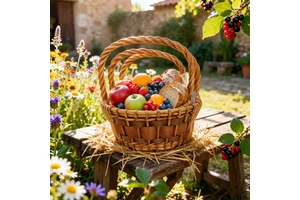 3pcs Handwoven Willow Wicker Traditional Rattan Nesting Baskets with Handles Fruit Style Waterproof & Eco-Friendly