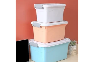 Modern Premium Plastic Storage Box Aluminum Lid Home Bedroom Children's Toy Underwear Organizer Rectangle Pantry Preservation