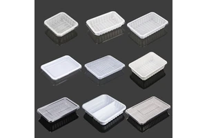 Hengmaster PP Plastic Tray With Lid Airtight Food Container For Beef Mutton Fresh Meat Fruits Vegetables Supermarket Cold Chain