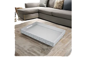 Stonekocc Modern Wedding Multi-Functional Scalloped Square Marble Stone Jewelry Storage Tray Aromatherapy Dark Emperador Brown