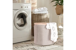 Authentic Decorative Foldable Storage Basket with Premium Plastic Rim - Elevate Your Home Tidiness Foldable Basket for Laundry