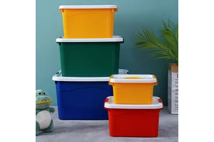 Extra-Large 35L PP Plastic Storage Box for Clothing Toy Organization Minimalist Design Portable Removable Dust-Free Storage