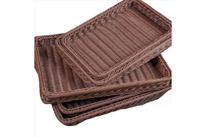 Hot Selling Hand Woven Plastic Rattan Storage Wicker Basket Household Rattan Wicker Woven Gift Storage Basketket