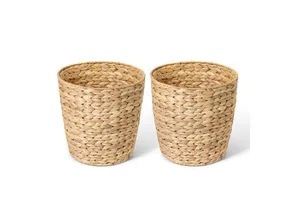 Woven Natural Water Hyacinth Waste Basket