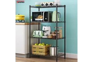 SANIPRO Multipurpose Carbon Steel Rack Metal Wire Shelf Kitchen Storage Holders for Organizer, Bathroom Balcony Shelving