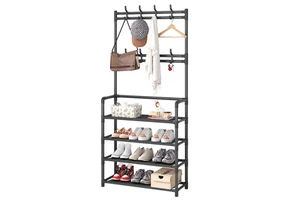 Household Multi-layer Shoe Rack Hanger Hat Rack Three-in-one Storage Shelf Multi Function Cloth Rack