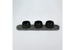 Luxury Volcanic Rock Storage Tray Modern Square Stone Decorative Piece for Living Room Dining Room Entrance-Handicraft Home