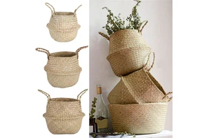 Seagrass Wicker Rattan Hanging Pot Laundry Cesta Mimbre Picnic Storage Basket