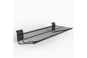 24" X 11" Heavy Duty Single Garage Household Storage Display Shelves for Shoes Slat Wall Accessories Hook Mounted Mesh Metal