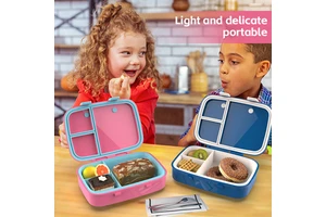 Aohea Plastic Bento Box 3 Compartment Children Kids School Lunchbox KIDS Lunch Box KIDS BENTO LUNCH BOX