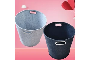 Round Felt Storage Basket Elegant Big Capacity Minimalist Toy Storage Multifunctional Laundry Hamper