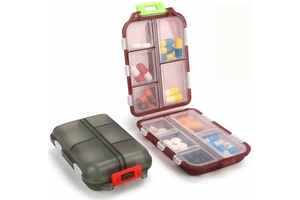 Portable Wholesales 10 Compartments Storage Box Organizer Plastic Pill Box ConvenientPill Box