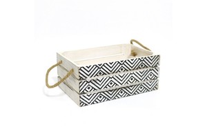 New Design Cheap Decorative Book Storage Box with Rope Handles