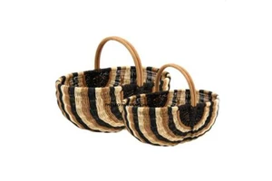 Wholesale Handmade Rattan Woven Basket Excellent Quality High Material Geometric Shape Durable Rattan Basket Sets 2