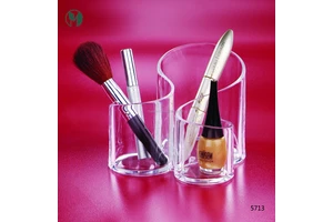 clear 100% Acrylic Brush Holder / Makeup Organizer / Beauty Storage Tray with Dividers