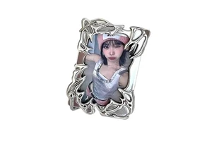 Home Decor Supplies Irregular Photo Card Holder and Storage Box Electroplating Plastic Photo Frame Stand
