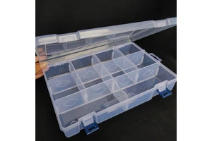 Large Detachable 10-compartment Transparent Plastic Storage Box for Organizing Hardware Tools