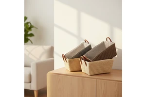Wicker Gift Basket Rattan Storage Basket Laundry Basket Foldable