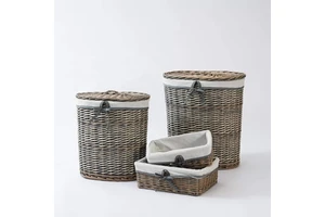 JY Luxury Handmade Wicker Circle Basket-Modern Farmhouse Style Fruit Food Storage Laundry Storage Eco-Friendly Willow Woven