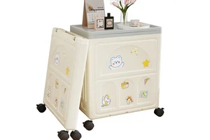 Mid-century Modern Home Eco-Friendly PP Wheels Foldable Storage, Home & Garden, Kitchen Organizer, Storage Containers