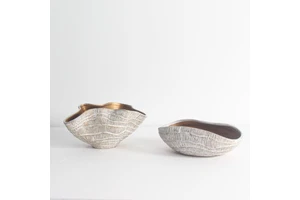Mid Century Modern Eco-Friendly Recyclable Textured Handmade Ceramic Waterproof Customized Color Fruits Storage Home Decoration