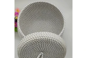 Environmentally Friendly Cotton Rope Woven Basket for Desktop Storage