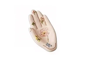 Hand Drawn Ceramic Palm Decoration Tray Storage Jewelry Tray Flower Decoration