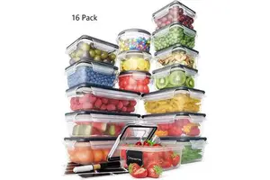 16 Plastic square Food Storage Boxes with Tight Closure and Tight LIDS Are Popular in clear Plastic square Food Storage Boxes