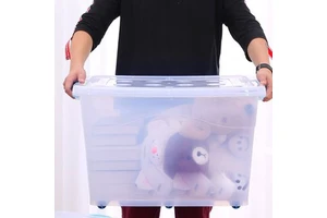 Clear Plastic PP Storage Box for Sundries Clothes Food House Use Large Capacity Storage Bin Container