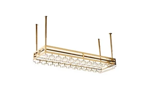 Hot Sale Under Cabinet Stemware Wine Glass Rack Holder Stainless Steel Storage Hanger Metal Organizer Rack for Bar Kitchen
