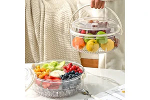 Portable Sealed Plastic Ice Box Outdoor Fruit Container Large Capacity Fresh-Keeping Food Storage Box