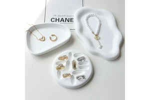 Ins-style Art Deco Design Jewelry Decorative Gypsum Trays Ring Storage Display Stand Earrings Necklaces Ornaments Photo Multiple