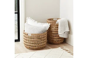 Vietnam Handicraft Natural Water Hyacinth Wicker Rattan Seagrass Eco-Friendly Folding Multifunctional Customizable Size Basket