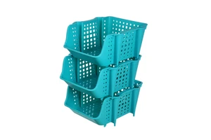 Plastic Stackable Storage Bins for Pantry Organizers Bins for Organizing Food, Kitchen, and Bathroom Essentials Storage Basket